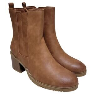 Baretraps Women Feeney Block Heel Tall Chelsea Boots Size US 9.5M Brush Brown